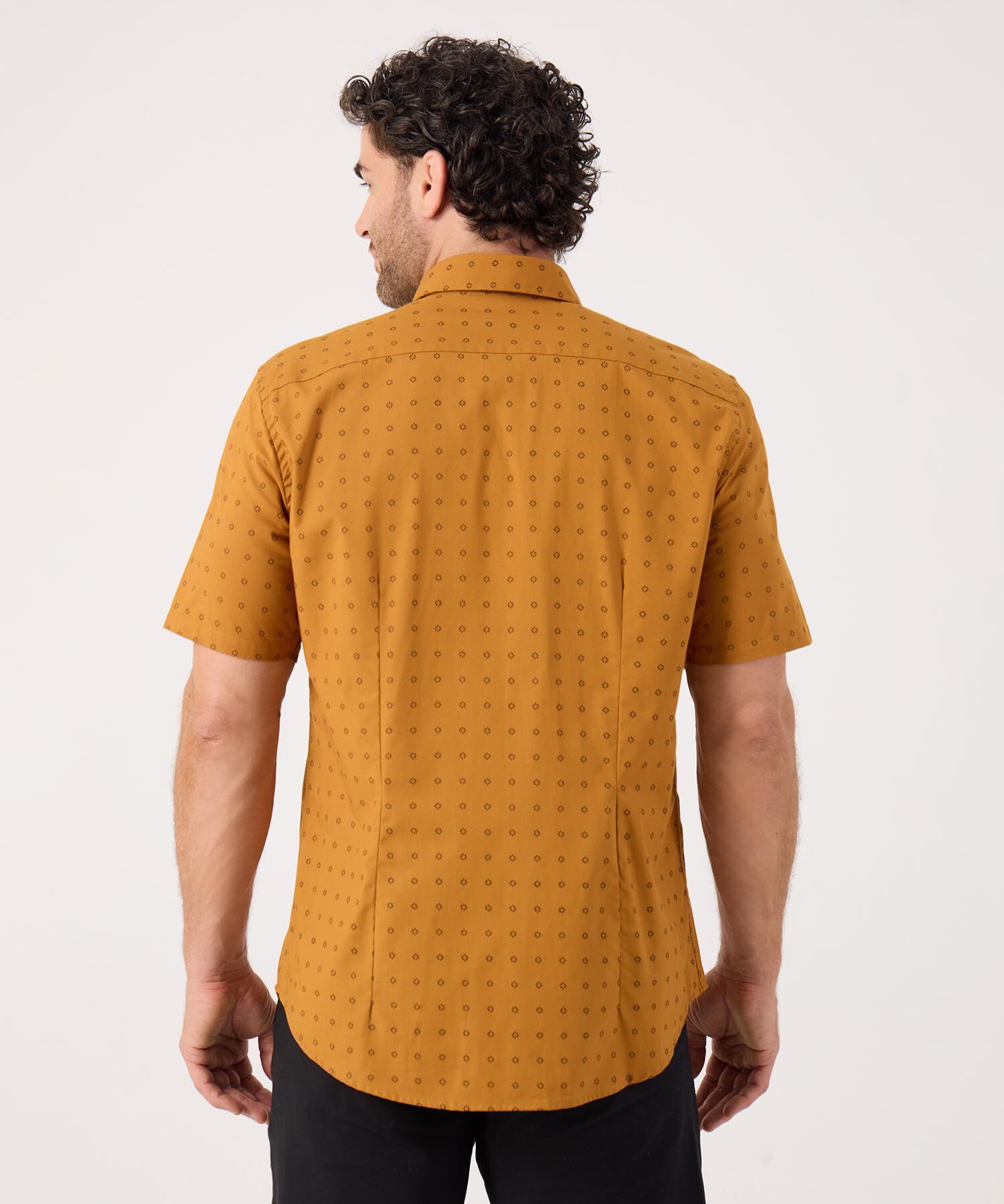 Camisa Manga Corta En Miniprints Con Bolsillo